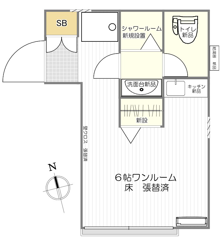 シャルム落合201 南向きの窓から、心地よい光が差し込む201号室。豊かな一人暮らしを。